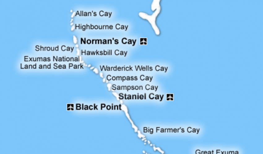 Northern Exuma Cays map
