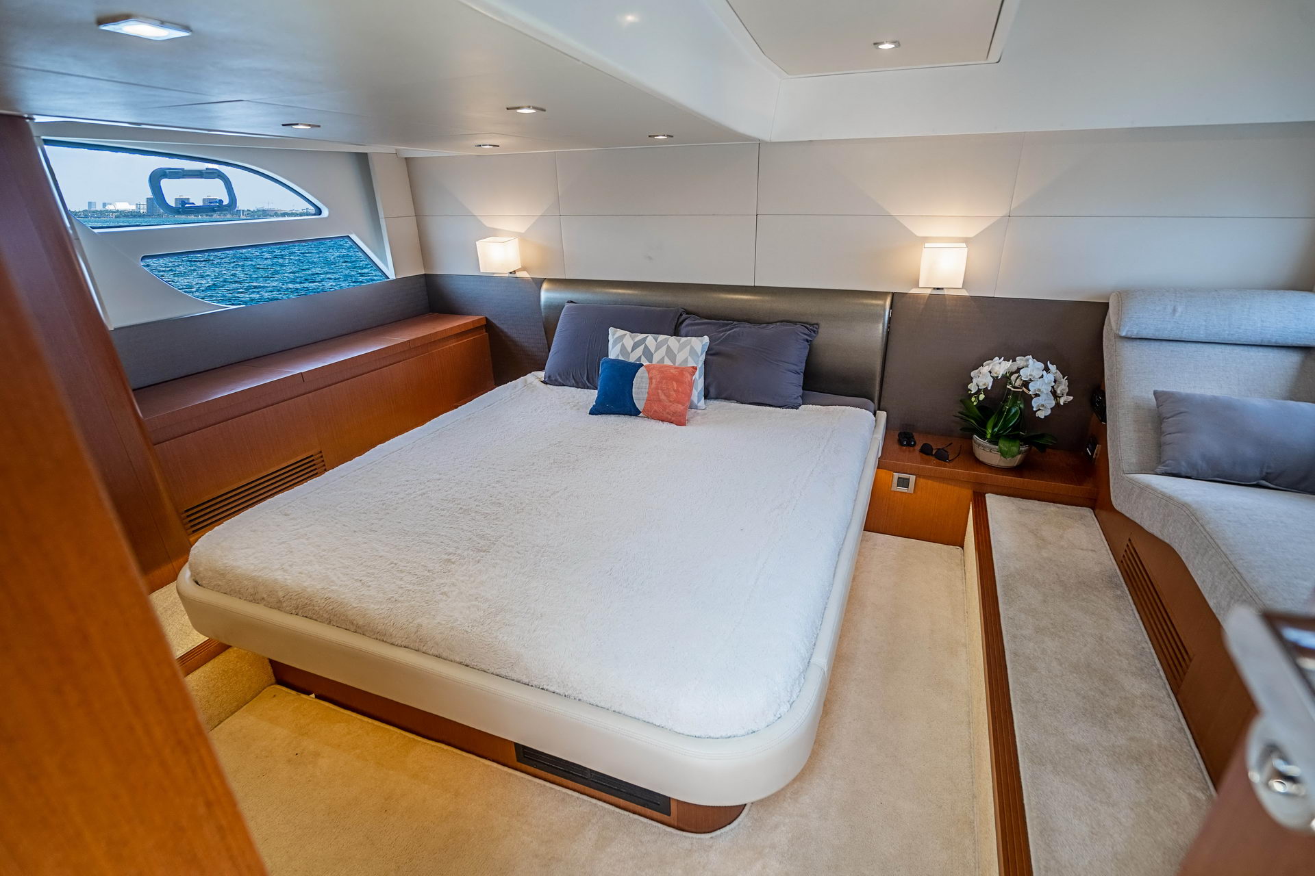 bedgoals have been met on this Beneteau GT46! This room looks so sleek,  cool, chic and contemporary. We loved this project! . . . #ya…